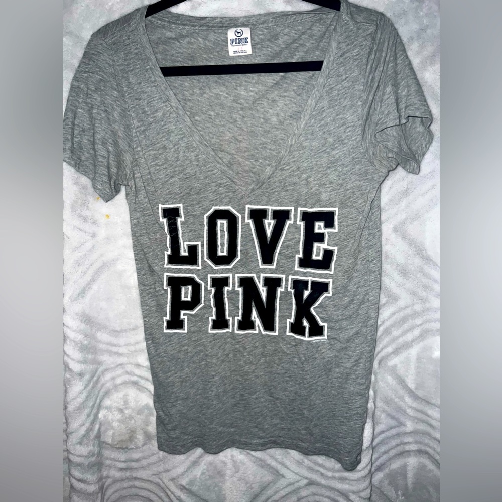 PINK velour lettering tee